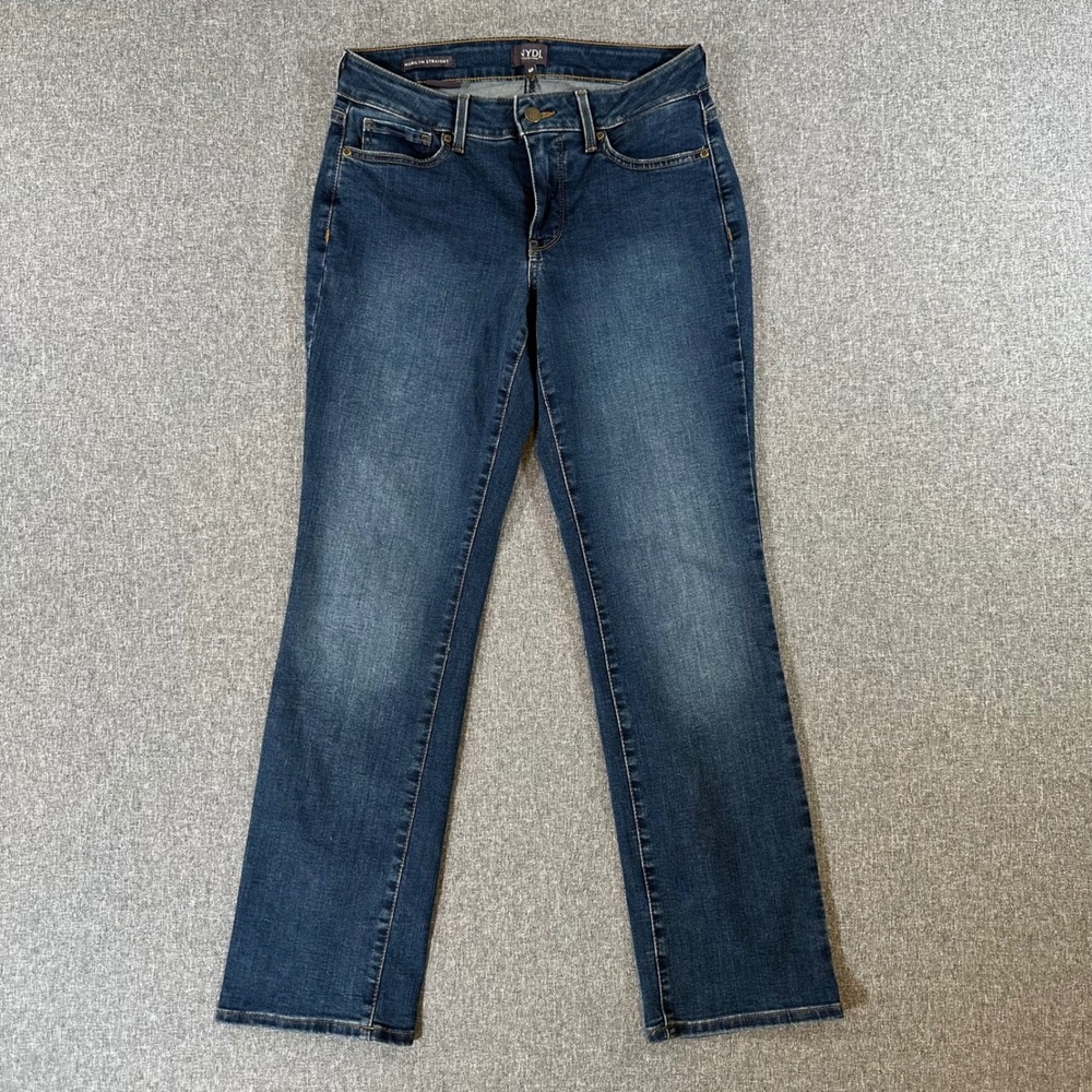 NYDJ Jeans Womens 6P Marilyn Straight Blue Lift Tuck Technology Petite